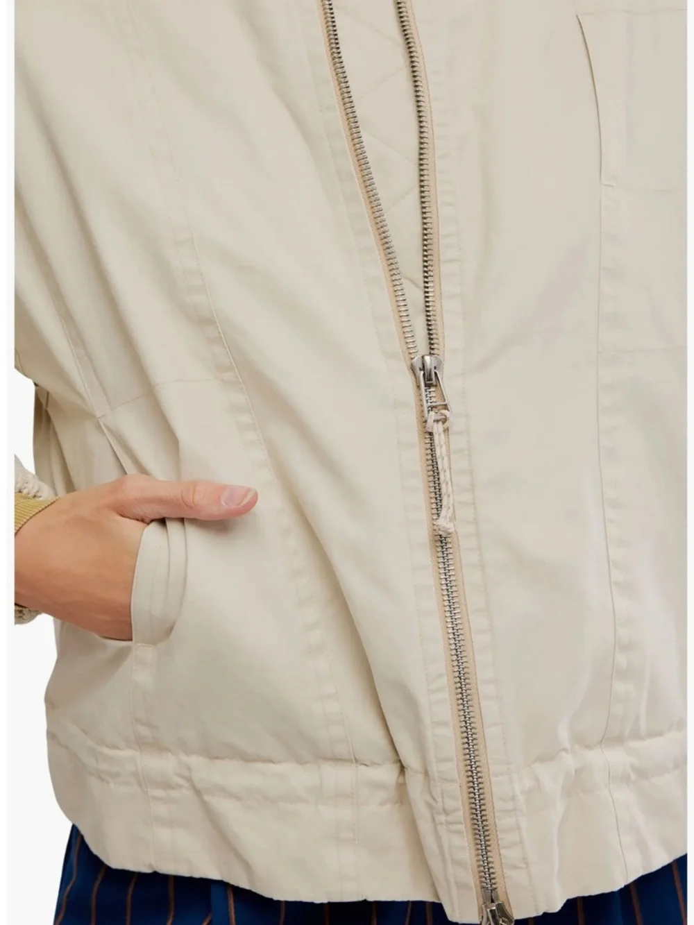 Jax Bomber Jacket SZ  Extra Large Free People NWT Color: Almond Flour